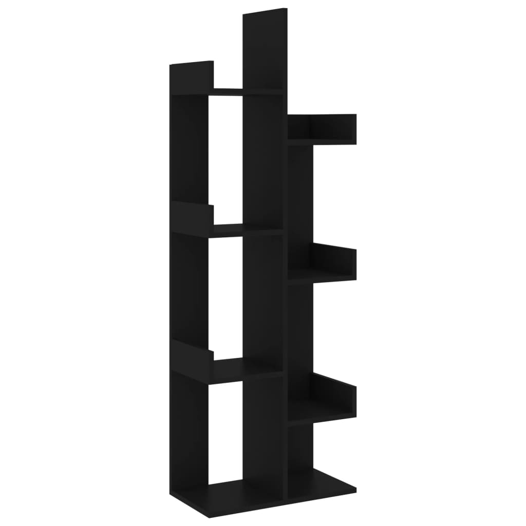 808910 vidaXL Book Cabinet Black 48x25,5x140 cm Engineered Wood