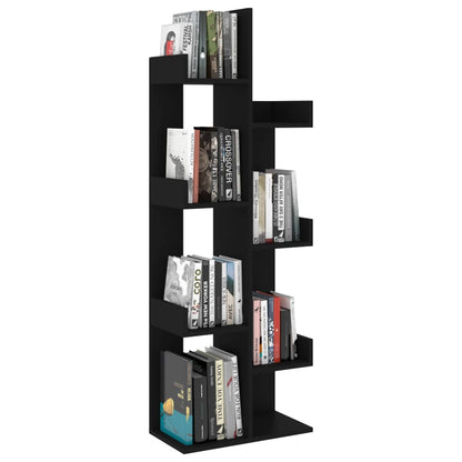 808910 vidaXL Book Cabinet Black 48x25,5x140 cm Engineered Wood