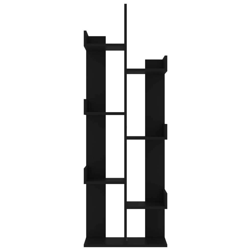 808910 vidaXL Book Cabinet Black 48x25,5x140 cm Engineered Wood