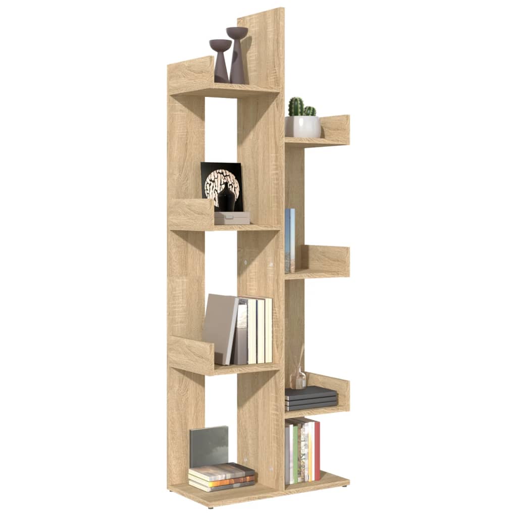 808912 vidaXL Book Cabinet Sonoma Oak 48x25,5x140 cm Engineered Wood - Brown