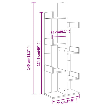 808912 vidaXL Book Cabinet Sonoma Oak 48x25,5x140 cm Engineered Wood - Brown