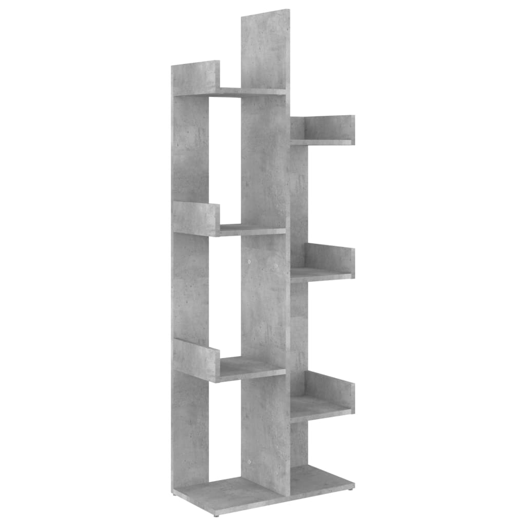 808913 vidaXL Book Cabinet Concrete Grey 48x25,5x140 cm Engineered Wood