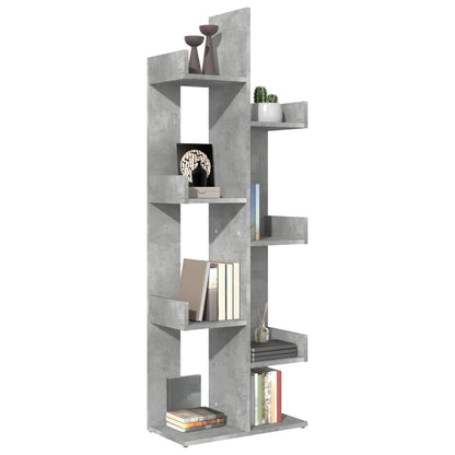 808913 vidaXL Book Cabinet Concrete Grey 48x25,5x140 cm Engineered Wood