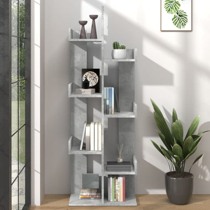 808913 vidaXL Book Cabinet Concrete Grey 48x25,5x140 cm Engineered Wood