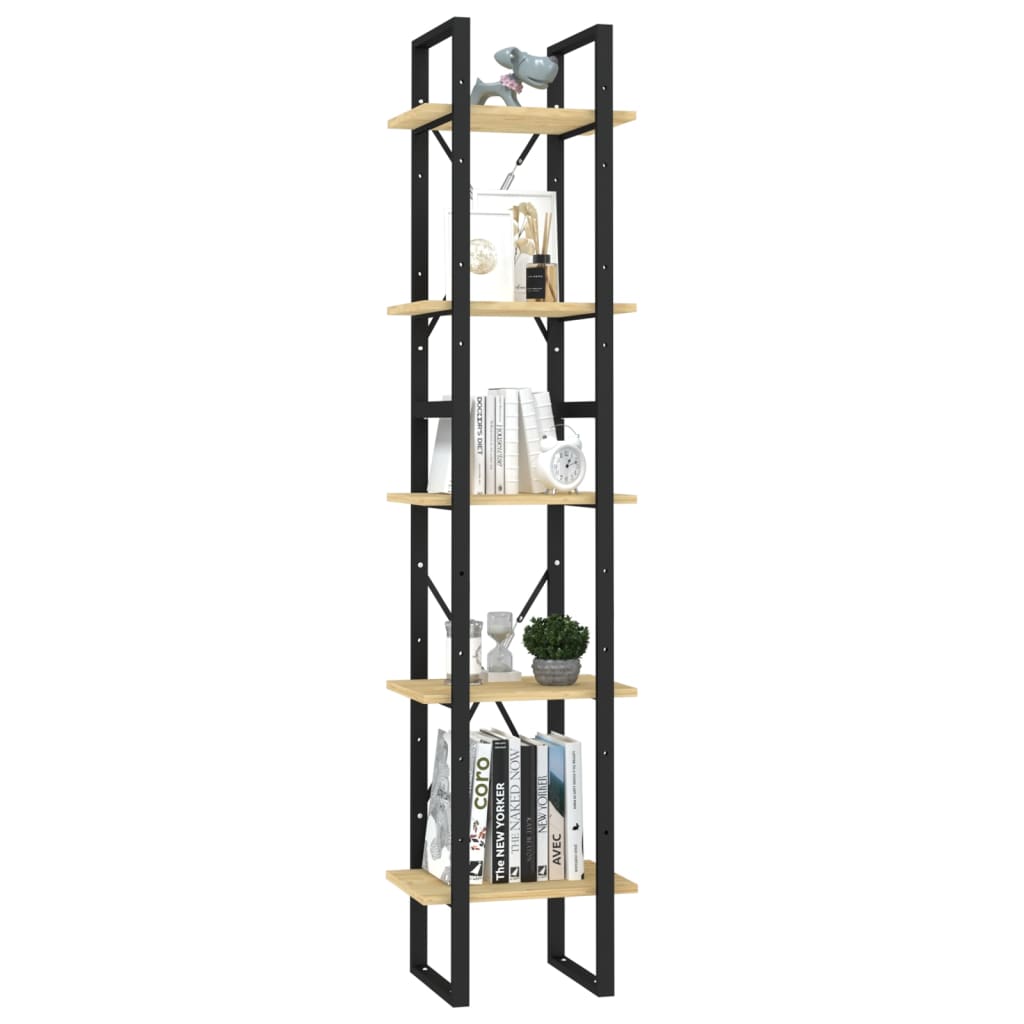vidaXL 5-Tier Book Cabinet 40x30x175 cm Pinewood - Brown