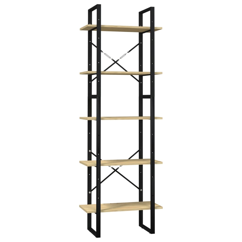 vidaXL 5-Tier Book Cabinet 60x30x175 cm Pinewood - Brown