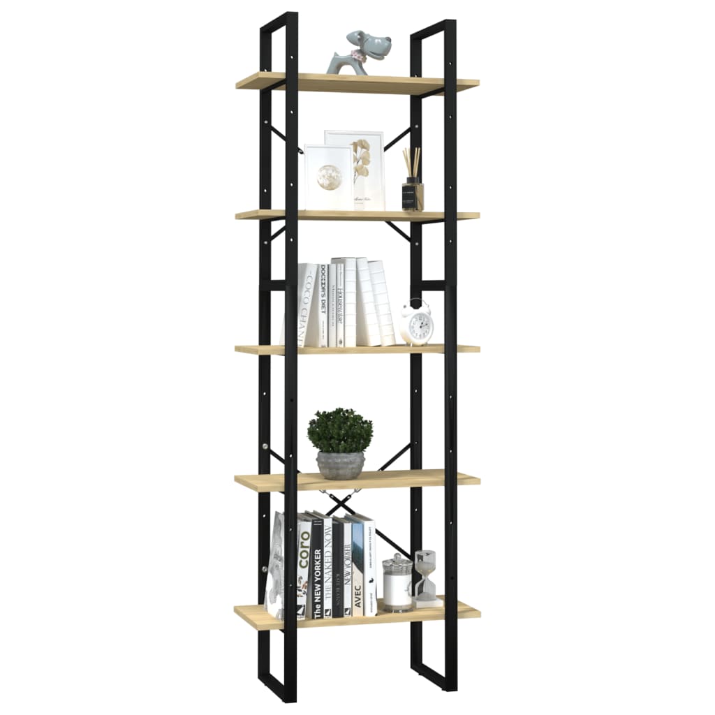 vidaXL 5-Tier Book Cabinet 60x30x175 cm Pinewood - Brown