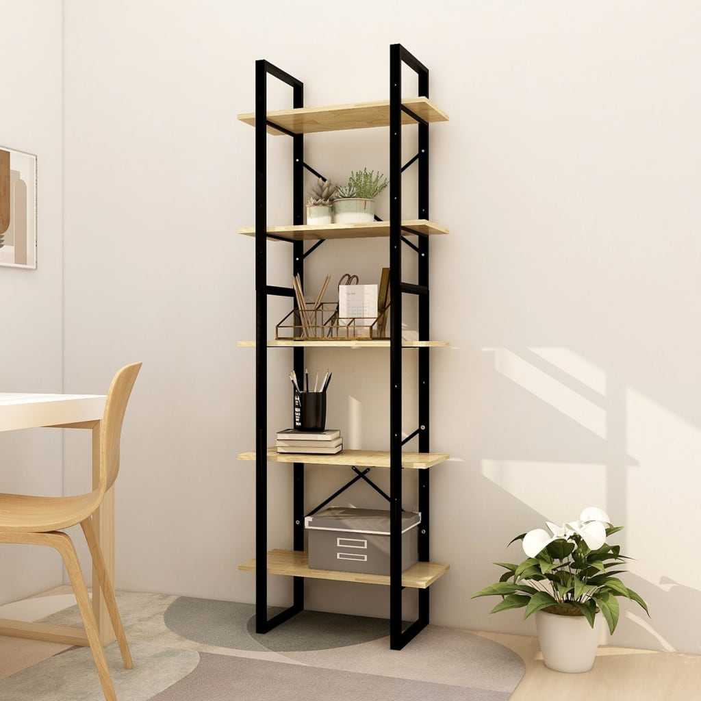 vidaXL 5-Tier Book Cabinet 60x30x175 cm Pinewood - Brown