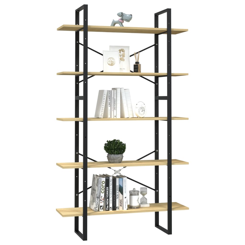 vidaXL 5-Tier Book Cabinet 100x30x175 cm Pinewood - Brown