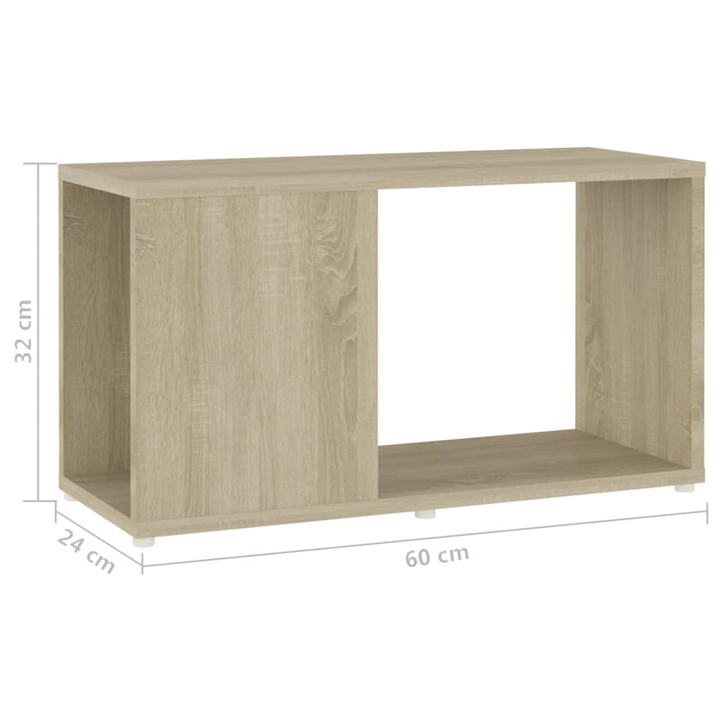 vidaXL TV Cabinet Sonoma Oak 60x24x32cm Engineered Wood - Brown - 60 x 24 x 32 cm