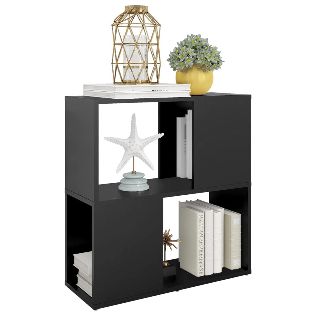 vidaXL Book Cabinet Black 60x24x63 cm Engineered Wood