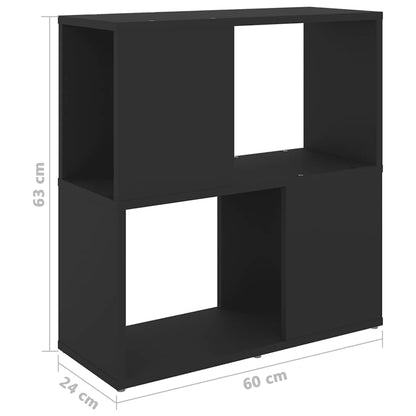 vidaXL Book Cabinet Black 60x24x63 cm Engineered Wood