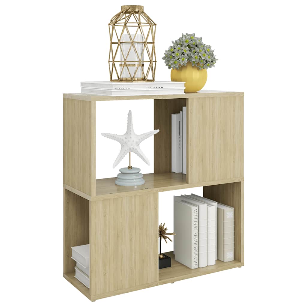 vidaXL Book Cabinet Sonoma Oak 60x24x63 cm Engineered Wood - Brown