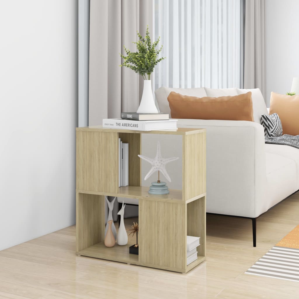 vidaXL Book Cabinet Sonoma Oak 60x24x63 cm Engineered Wood - Brown