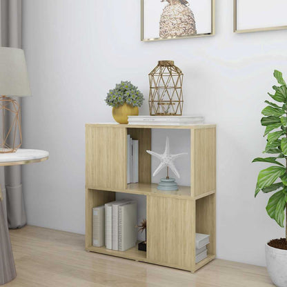 vidaXL Book Cabinet Sonoma Oak 60x24x63 cm Engineered Wood - Brown
