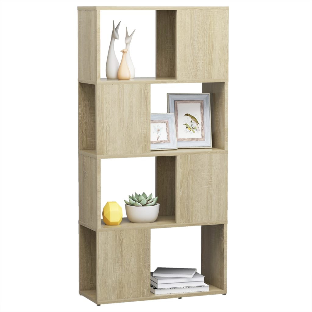 vidaXL Book Cabinet Room Divider Sonoma Oak 60x24x124.5 cm Engineered Wood - Brown