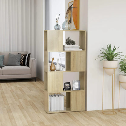 vidaXL Book Cabinet Room Divider Sonoma Oak 60x24x124.5 cm Engineered Wood - Brown