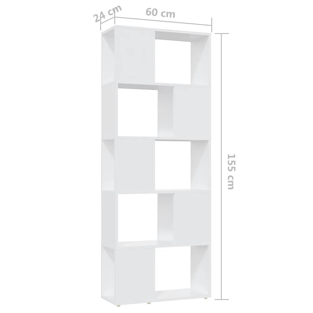 vidaXL Book Cabinet Room Divider White 60x24x155 cm Engineered Wood