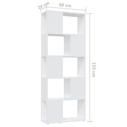 vidaXL Book Cabinet Room Divider White 60x24x155 cm Engineered Wood