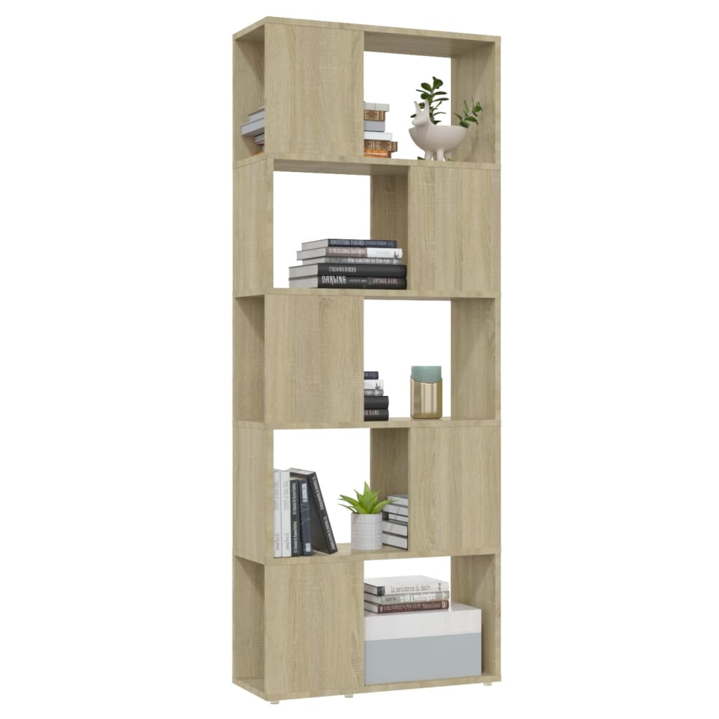 vidaXL Book Cabinet Room Divider Sonoma Oak 60x24x155 cm - Brown