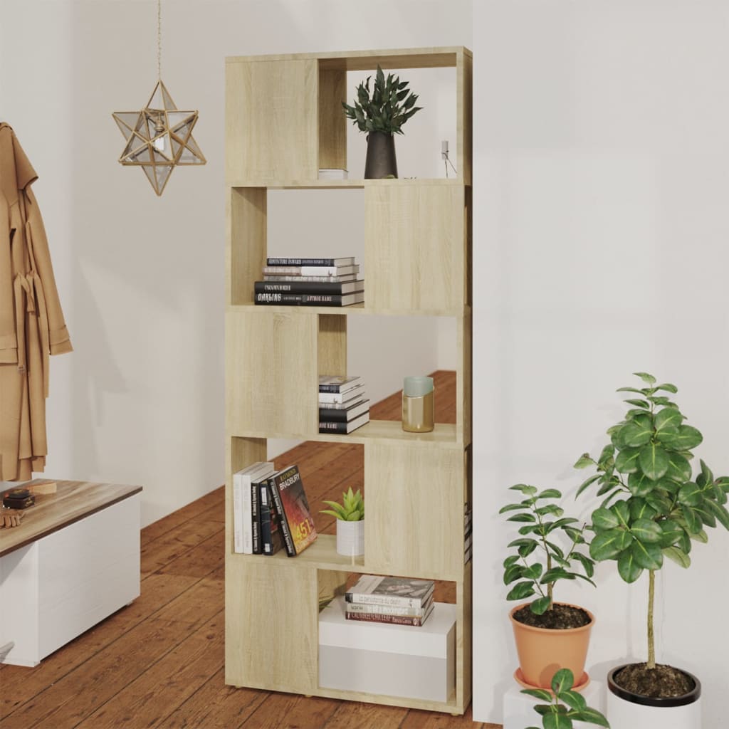 vidaXL Book Cabinet Room Divider Sonoma Oak 60x24x155 cm - Brown
