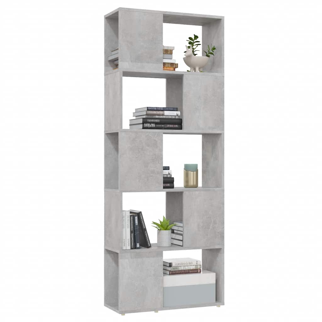 vidaXL Book Cabinet Room Divider Concrete Grey 60x24x155 cm