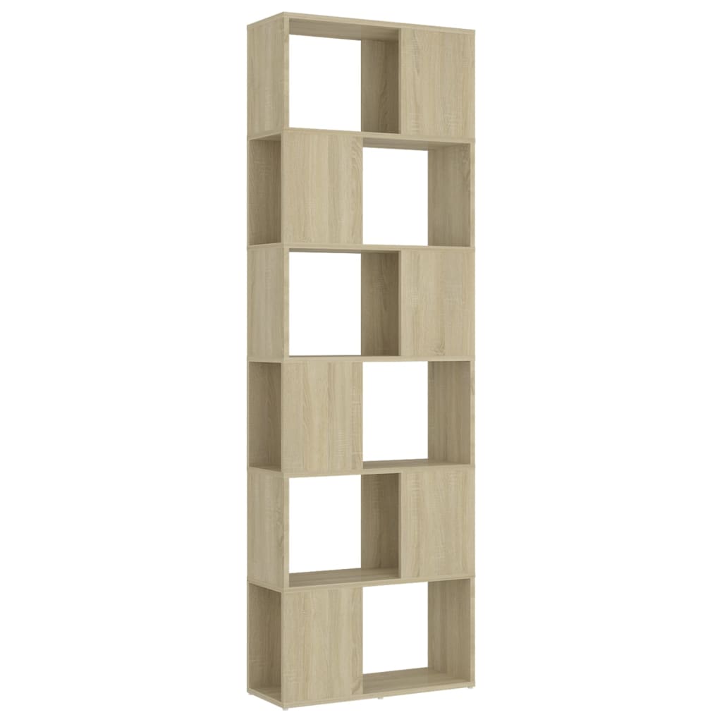 vidaXL Book Cabinet Room Divider Sonoma Oak 60x24x186 cm Engineered Wood - Brown
