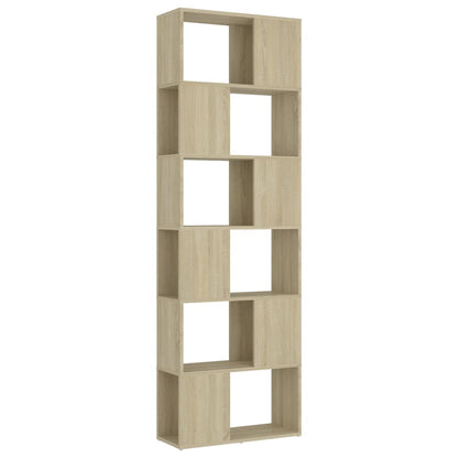vidaXL Book Cabinet Room Divider Sonoma Oak 60x24x186 cm Engineered Wood - Brown