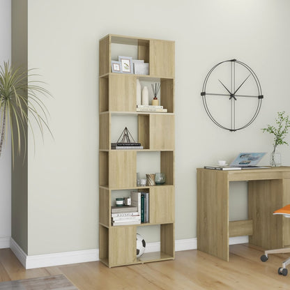 vidaXL Book Cabinet Room Divider Sonoma Oak 60x24x186 cm Engineered Wood - Brown