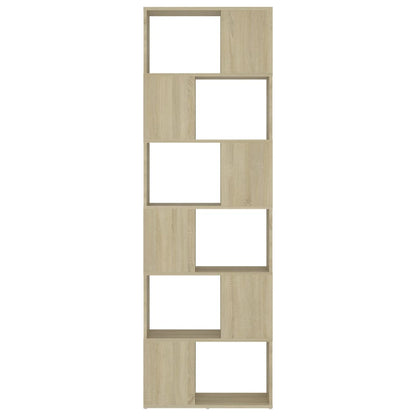 vidaXL Book Cabinet Room Divider Sonoma Oak 60x24x186 cm Engineered Wood - Brown
