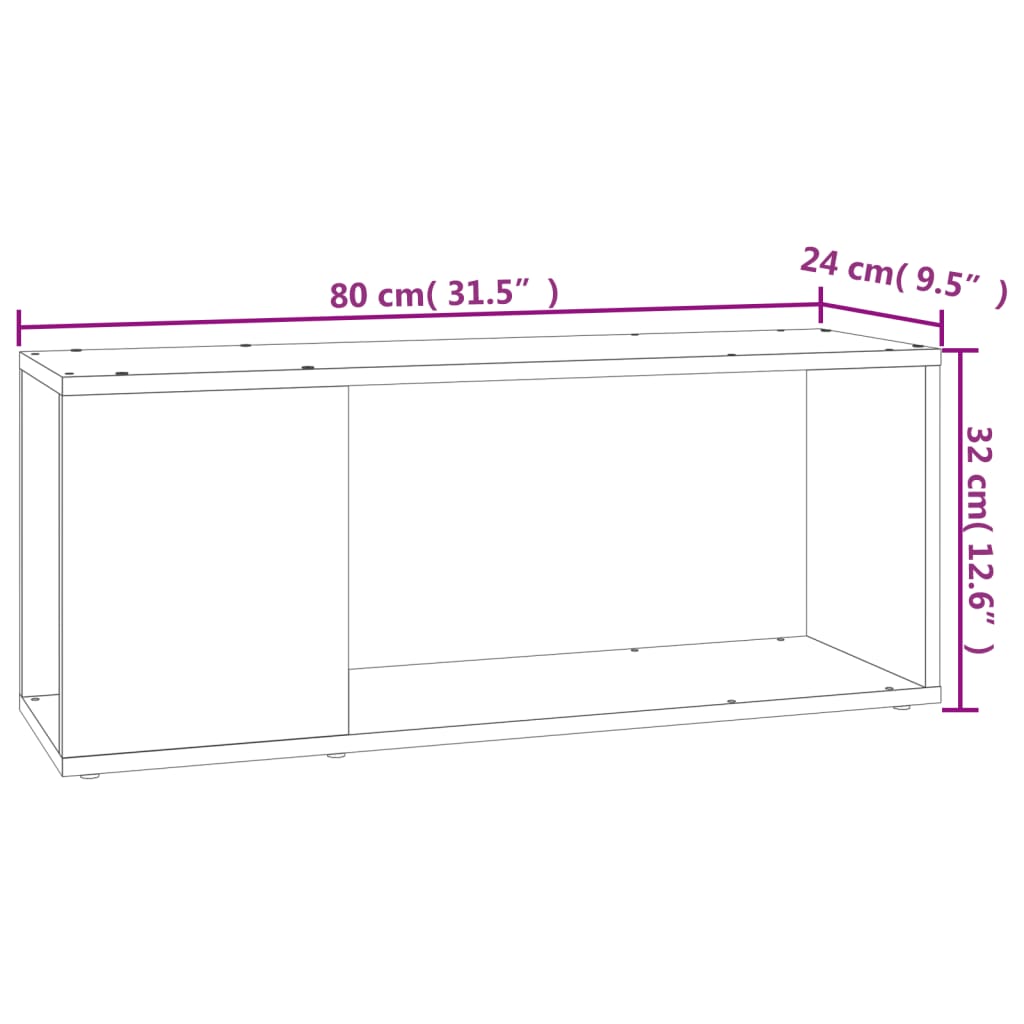 vidaXL TV Cabinet Concrete Grey 80x24x32 cm Engineered Wood