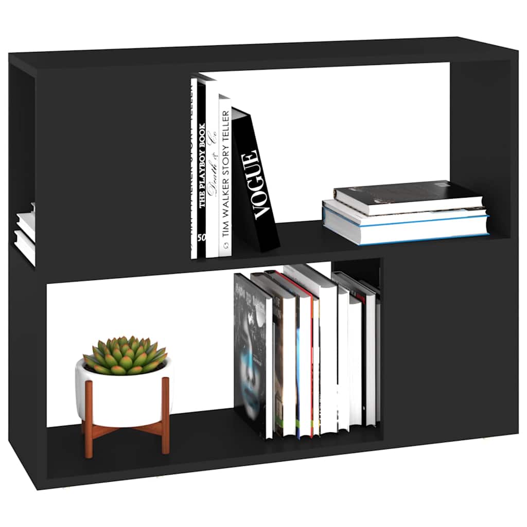 vidaXL TV Cabinet Black 80x24x63 cm Engineered Wood