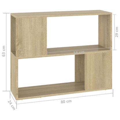 vidaXL TV Cabinet Sonoma Oak 80x24x63 cm Engineered Wood - Brown