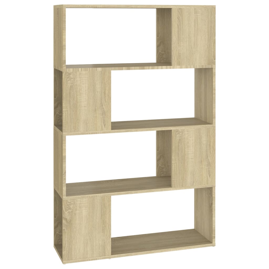 vidaXL Book Cabinet Room Divider Sonoma Oak 80x24x124.5 cm Engineered Wood - Brown