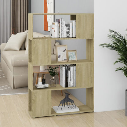 vidaXL Book Cabinet Room Divider Sonoma Oak 80x24x124.5 cm Engineered Wood - Brown