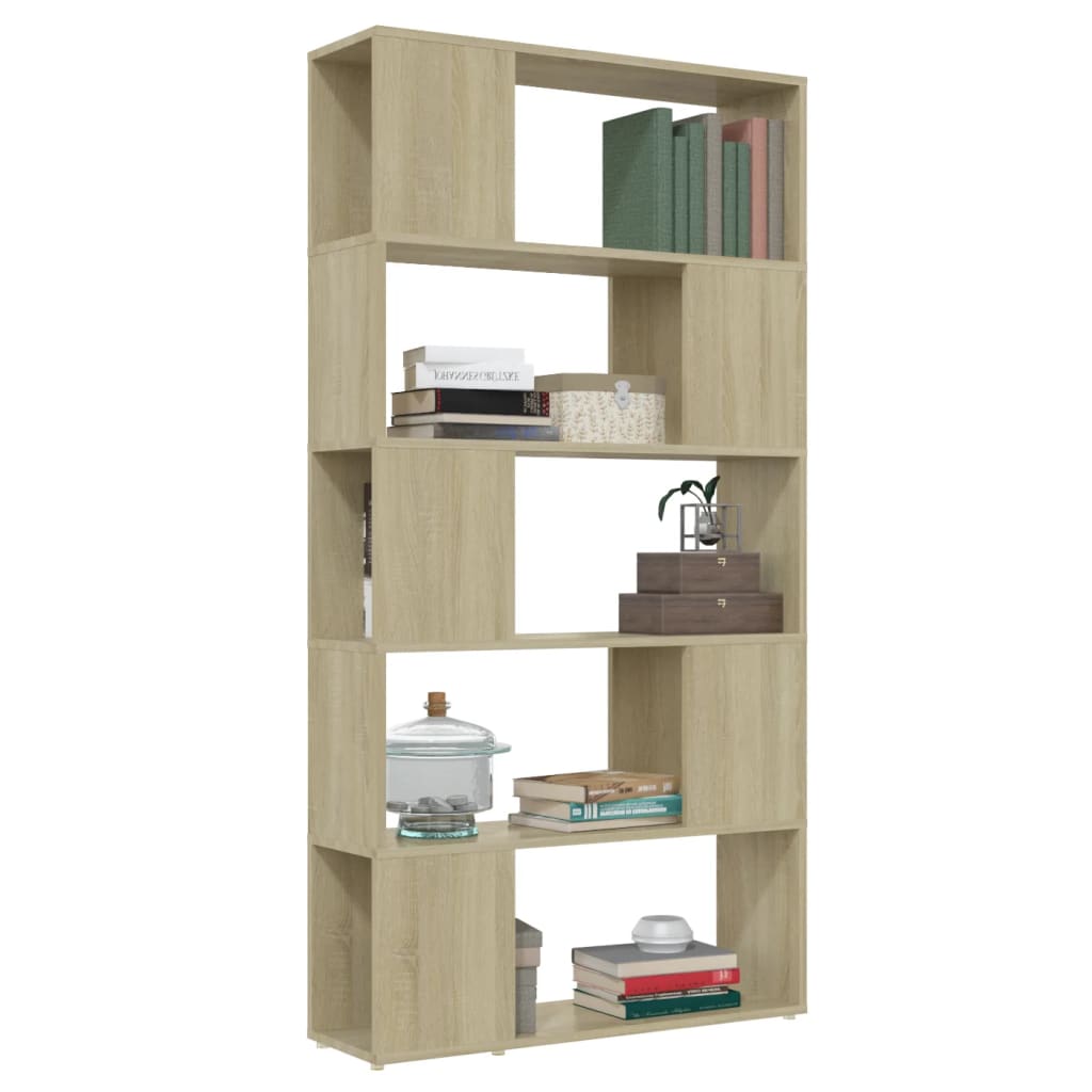 vidaXL Book Cabinet Room Divider Sonoma Oak 80x24x155 cm Engineered Wood - Brown