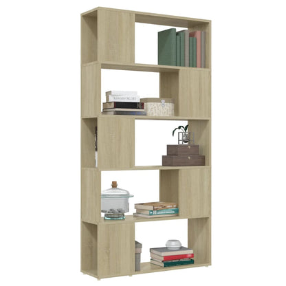 vidaXL Book Cabinet Room Divider Sonoma Oak 80x24x155 cm Engineered Wood - Brown