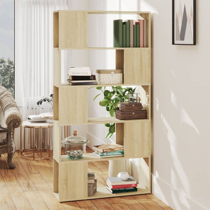 vidaXL Book Cabinet Room Divider Sonoma Oak 80x24x155 cm Engineered Wood - Brown
