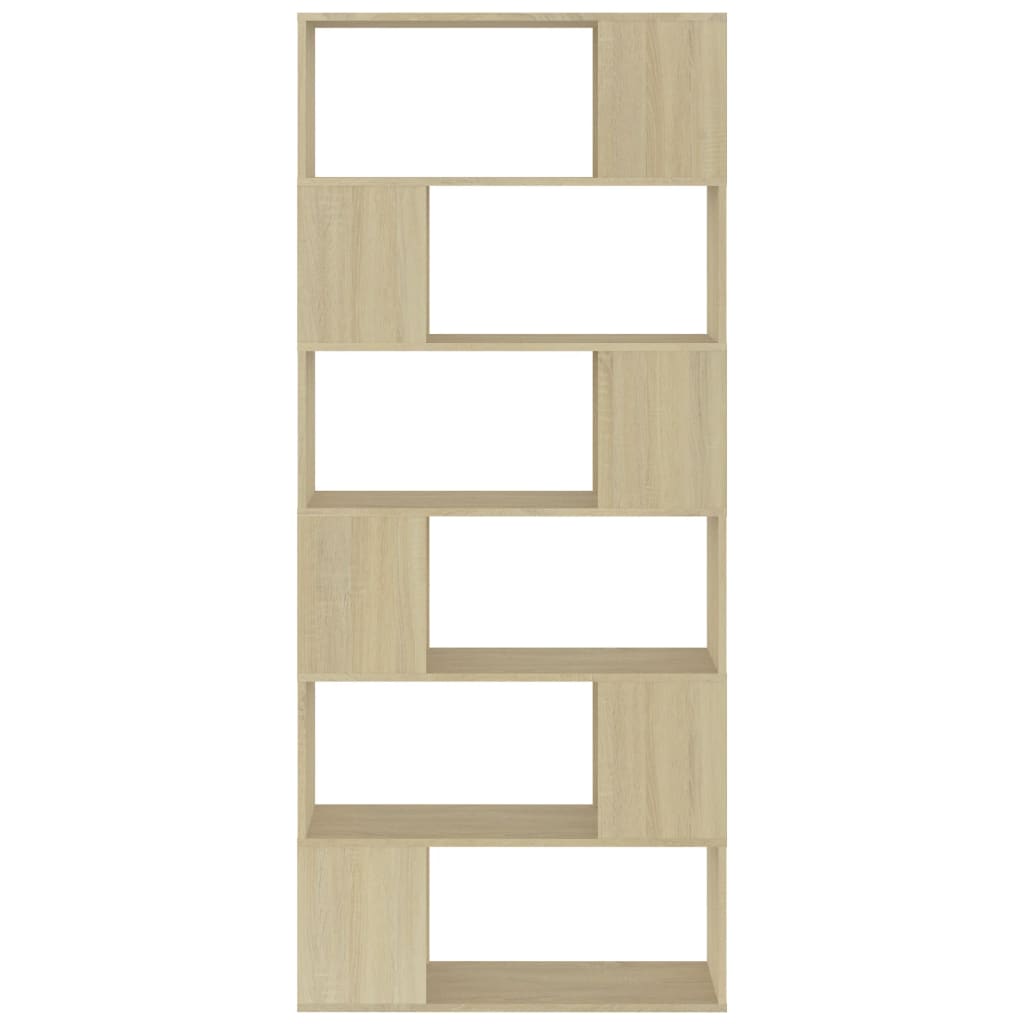 vidaXL Book Cabinet Room Divider Sonoma Oak 80x24x186 cm Engineered Wood - Brown