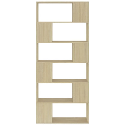 vidaXL Book Cabinet Room Divider Sonoma Oak 80x24x186 cm Engineered Wood - Brown