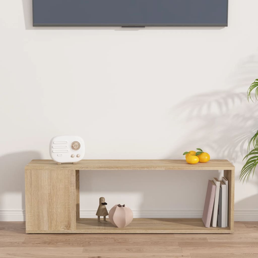 vidaXL TV Cabinet Sonoma Oak 100x24x32 cm Engineered Wood - Brown