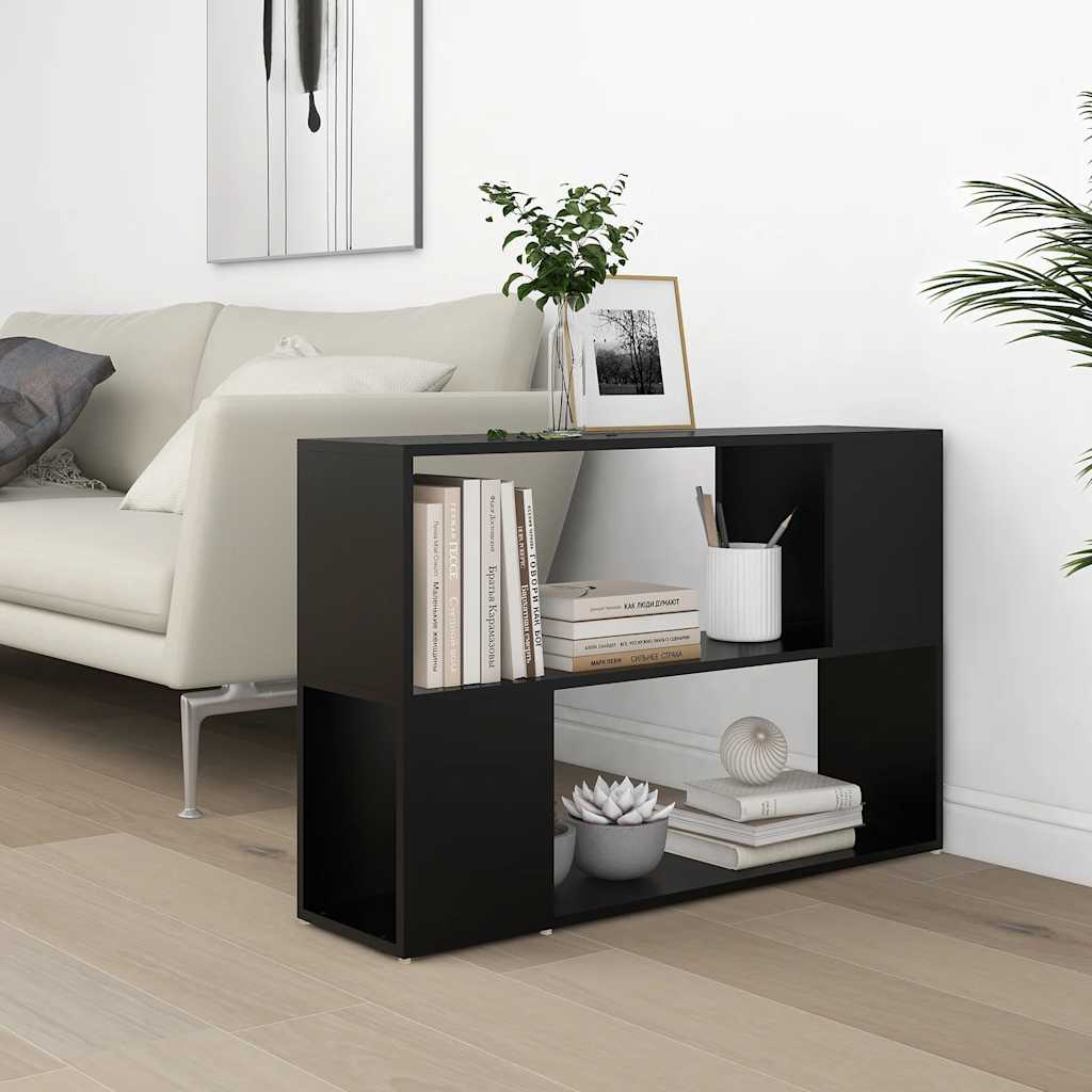vidaXL Book Cabinet | Black | Engineered Wood | Book Cabinet | Rectangular - 100 x 24 x 63 cm