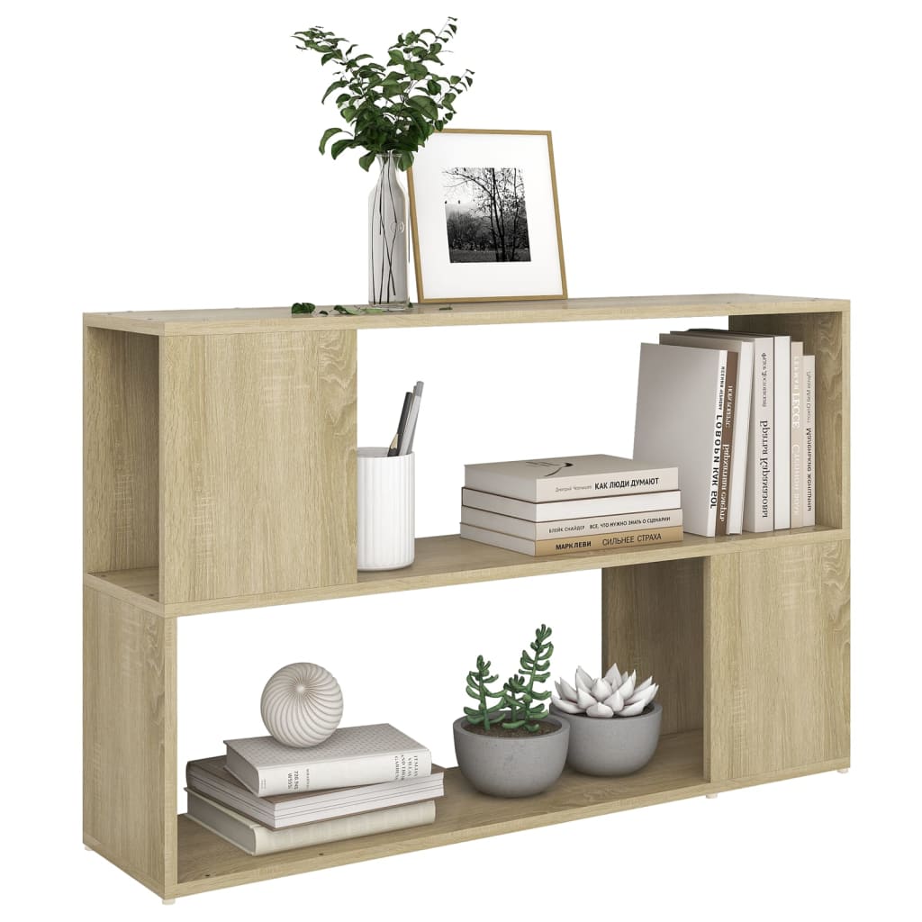vidaXL Book Cabinet Sonoma Oak 100x24x63 cm Engineered Wood - Brown