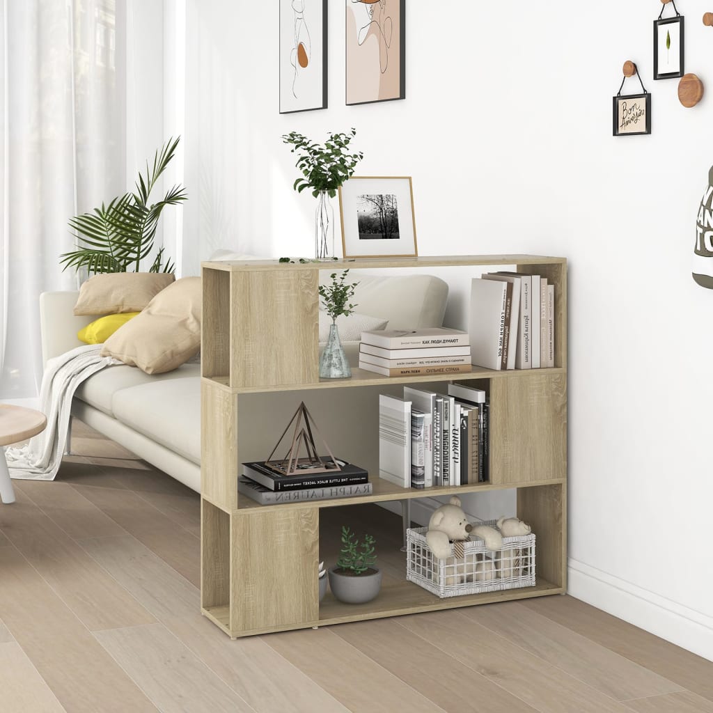 vidaXL Book Cabinet Room Divider Sonoma Oak 100x24x94 cm - Brown