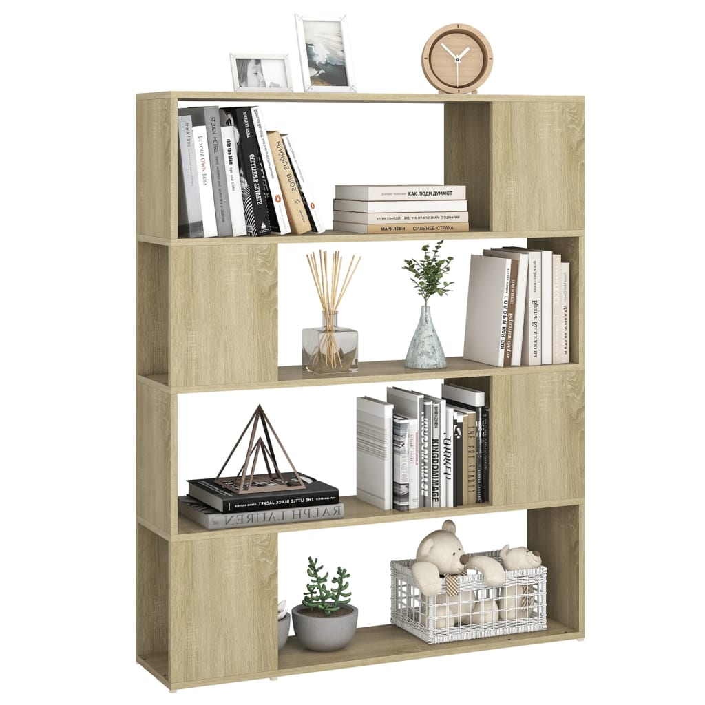 vidaXL Book Cabinet Room Divider Sonoma Oak 100x24x124 cm - Brown