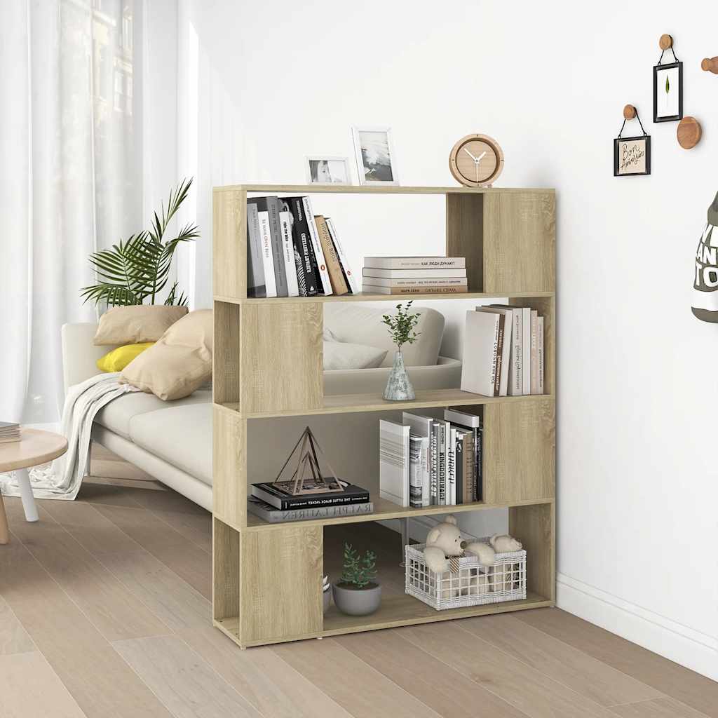 vidaXL Book Cabinet Room Divider Sonoma Oak 100x24x124 cm - Brown