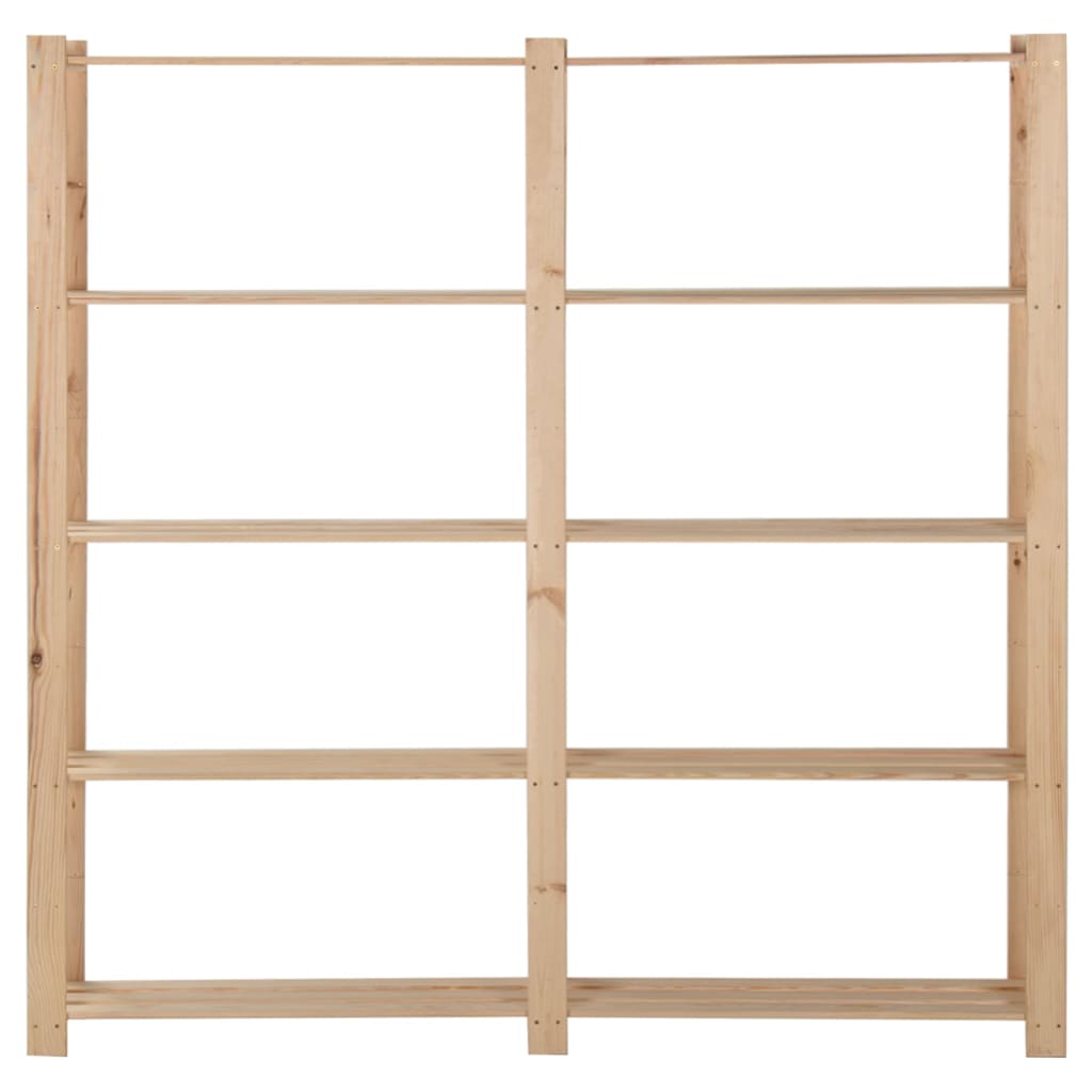 vidaXL 5-Tier Storage Rack 170x28.5x170 cm Solid Pinewood - Brown