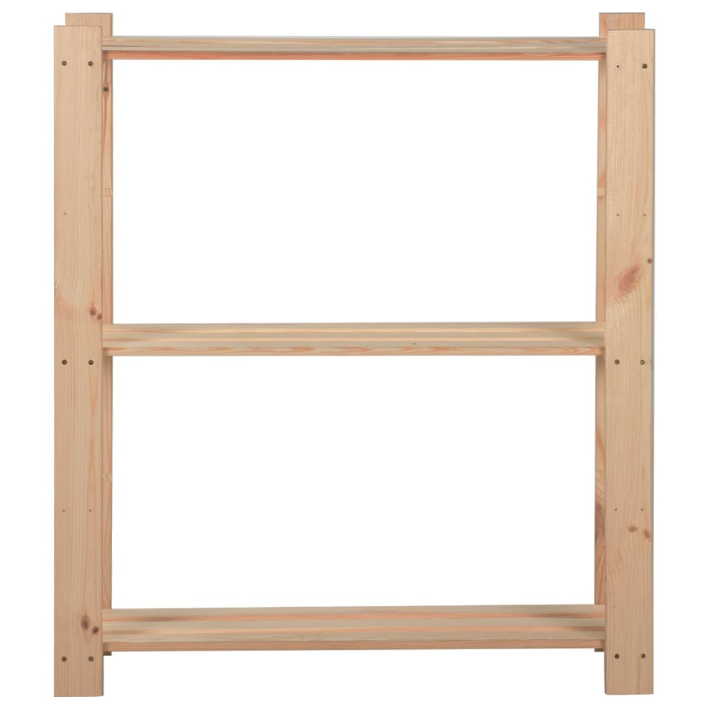 vidaXL 3-Tier Storage Rack 80x28.5x90 cm Solid Pinewood - Brown