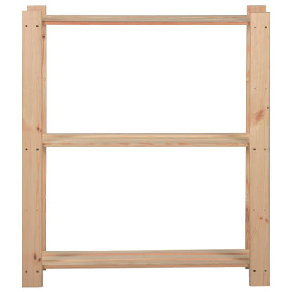 vidaXL 3-Tier Storage Rack 80x28.5x90 cm Solid Pinewood - Brown