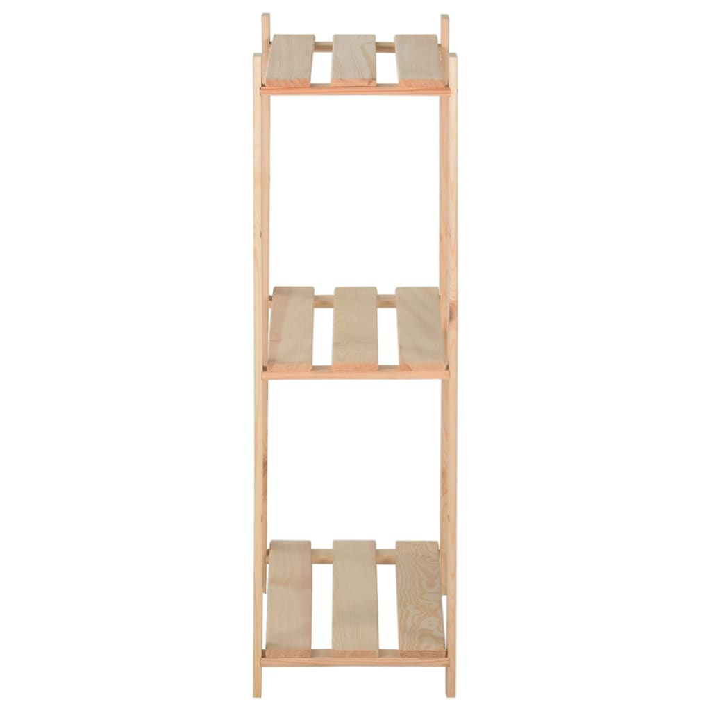vidaXL 3-Tier Storage Rack 80x28.5x90 cm Solid Pinewood - Brown